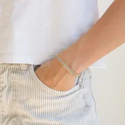 Wasserfest Zirkon Armband aus vergoldetem Stahl - OCEANA