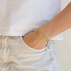 Wasserfest Armband aus vergoldetem Stahl - OCEANA