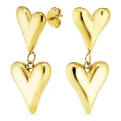 Wasserfester Herz Ohrringe in vergoldetem Edelstahl - OCEANA