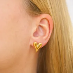 Wasserfester Herz Ohrringe in vergoldetem Edelstahl - OCEANA