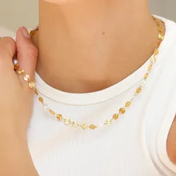 Wasserfest Halskette aus vergoldetem Stahl - OCEANA
