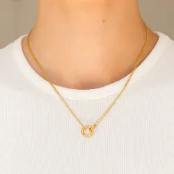 Wasserfest runder Halskette aus vergoldetem Stahl - OCEANA