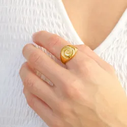 Wasserfest Ring aus vergoldetem Stahl - OCEANA