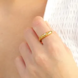 Wasserfest Zirkon Ring aus vergoldetem Stahl - OCEANA