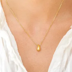 Wasserfest Halskette mit Anhänger aus vergoldetem Stahl - OCEANA