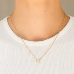 Wasserfest Zirkon Halskette mit Anhänger aus vergoldetem Stahl - OCEANA