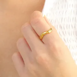 Wasserfest Ring aus vergoldetem Stahl - OCEANA