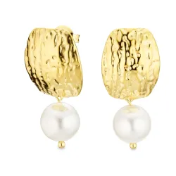 Wasserfester Perle Ohrringe in vergoldetem Stahl - OCEANA