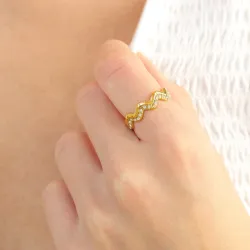Wasserfest Zirkon Ring aus vergoldetem Stahl - OCEANA