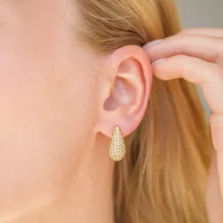 Wasserfester Tropfen Zirkon Ohrringe in vergoldetem Edelstahl - OCEANA