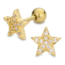 Wasserfester Stern helix piercing in vergoldetem Stahl - OCEANA