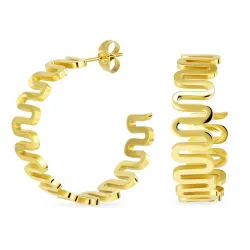 Wasserfester Halbkreolen in vergoldetem Edelstahl - OCEANA