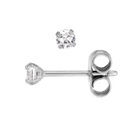 3 mm Wasserfester Zirkon Solitärohrstecker in Stahl - OCEANA