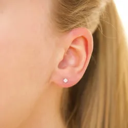 3 mm Wasserfester Zirkon Solitärohrstecker in Stahl - OCEANA