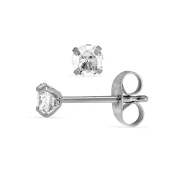 4 mm Wasserfester Zirkon Solitärohrstecker in Stahl - OCEANA