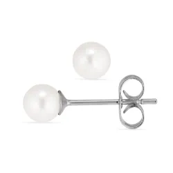 5 mm Wasserfester weißem Perle Ohrstecker in Stahl - OCEANA