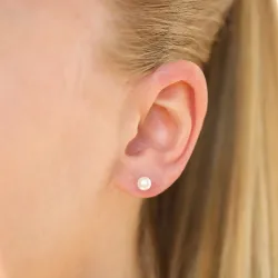 5 mm Wasserfester weißem Perle Ohrstecker in Stahl - OCEANA