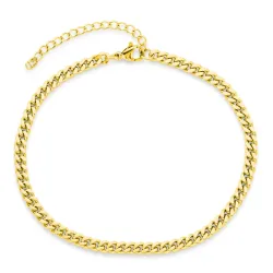 Wasserfest Fußkette aus vergoldetem Edelstahl 22 + 5 cm x 4,0 mm  - OCEANA