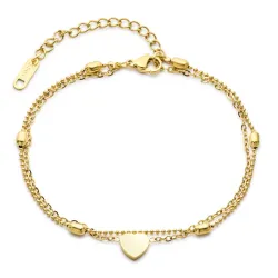 Wasserfest Herz Fußkette aus vergoldetem Edelstahl 19,5 + 5 cm x 7,6mm  - OCEANA