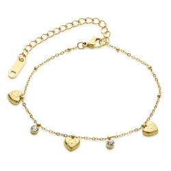 Wasserfest Herz Armband aus vergoldetem Edelstahl 17 + 5 cm x 7,4 mm  - OCEANA