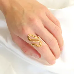 Wasserfest justierbar Ring aus vergoldetem Stahl - OCEANA