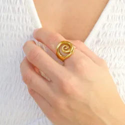 Wasserfest Ring aus vergoldetem Edelstahl - OCEANA