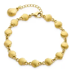 Wasserfest Muschel Armband aus vergoldetem Stahl - OCEANA
