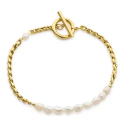 Wasserfest Armband aus vergoldetem Edelstahl 17 cm x 3,8 mm  - OCEANA