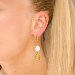 Wasserfester Perle Ohrringe in vergoldetem Stahl - OCEANA