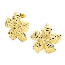 Wasserfester Blumen Ohrringe in vergoldetem Edelstahl - OCEANA