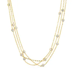 Wasserfest Zirkon Halskette aus vergoldetem Stahl - OCEANA