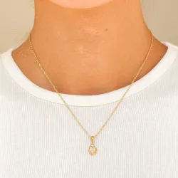 Wasserfest Zirkon Halskette aus vergoldetem Stahl - OCEANA