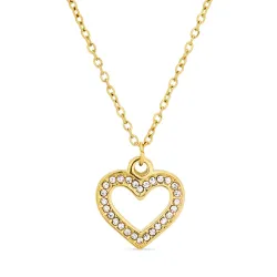 Wasserfest Herz Halskette aus vergoldetem Stahl - OCEANA