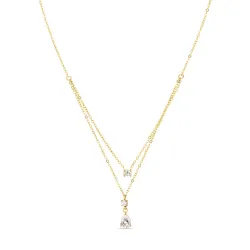 Wasserfest Zirkon Halskette aus vergoldetem Stahl - OCEANA