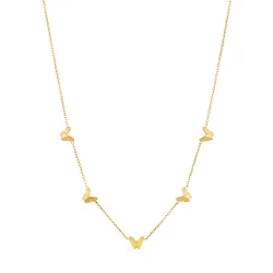 Wasserfest Schmetterling Halskette aus vergoldetem Stahl - OCEANA