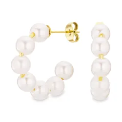 Wasserfester Perle Ohrringe in vergoldetem Edelstahl - OCEANA