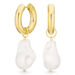 Wasserfester Perle Ohrringe in vergoldetem Stahl - OCEANA