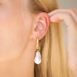 Wasserfester Perle Ohrringe in vergoldetem Stahl - OCEANA