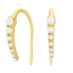 Wasserfester Perle Ohrringe in vergoldetem Stahl - OCEANA