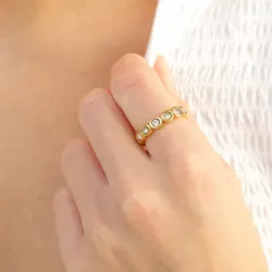 Wasserfest Zirkon Ring aus vergoldetem Stahl - OCEANA