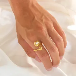 Wasserfest Ring aus vergoldetem Edelstahl - OCEANA