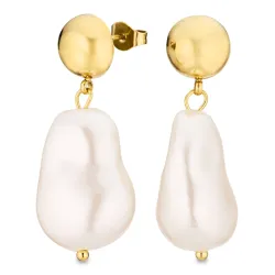 Wasserfester Perle Ohrringe in vergoldetem Stahl - OCEANA