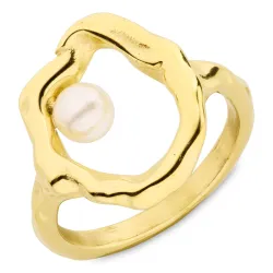 Wasserfest Perle Ring aus vergoldetem Edelstahl - OCEANA