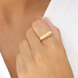 Wasserfest Perle Ring aus vergoldetem Edelstahl - OCEANA
