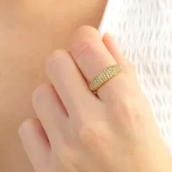 Wasserfest Zirkon Ring mit Fehlern aus vergoldetem Stahl - OCEANA