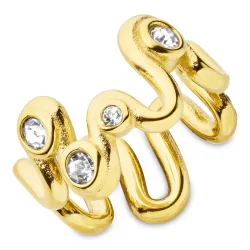 Wasserfest Zirkon Ring aus vergoldetem Stahl - OCEANA