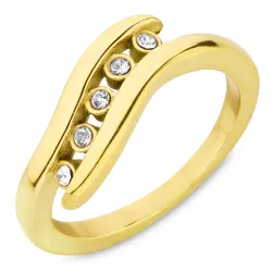 Wasserfest Zirkon Ring aus vergoldetem Edelstahl - OCEANA