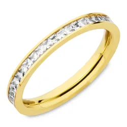 Wasserfest Zirkon Ring aus vergoldetem Stahl - OCEANA