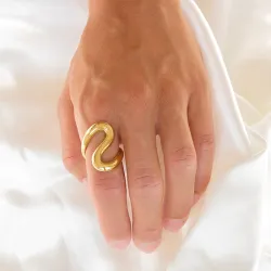 Wasserfest Ring aus vergoldetem Edelstahl - OCEANA