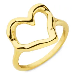 Wasserfest Herz Ring aus vergoldetem Edelstahl - OCEANA